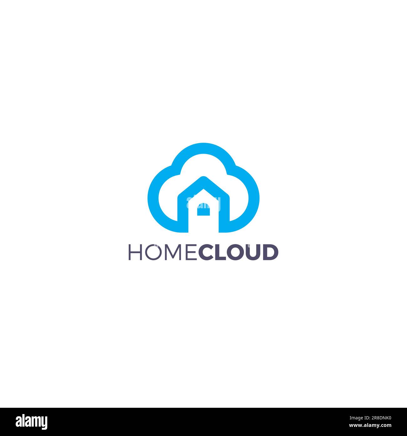 Home-Cloud-Logo Einfach. Cloud-Symbol. Home Technology-Logo Stock Vektor