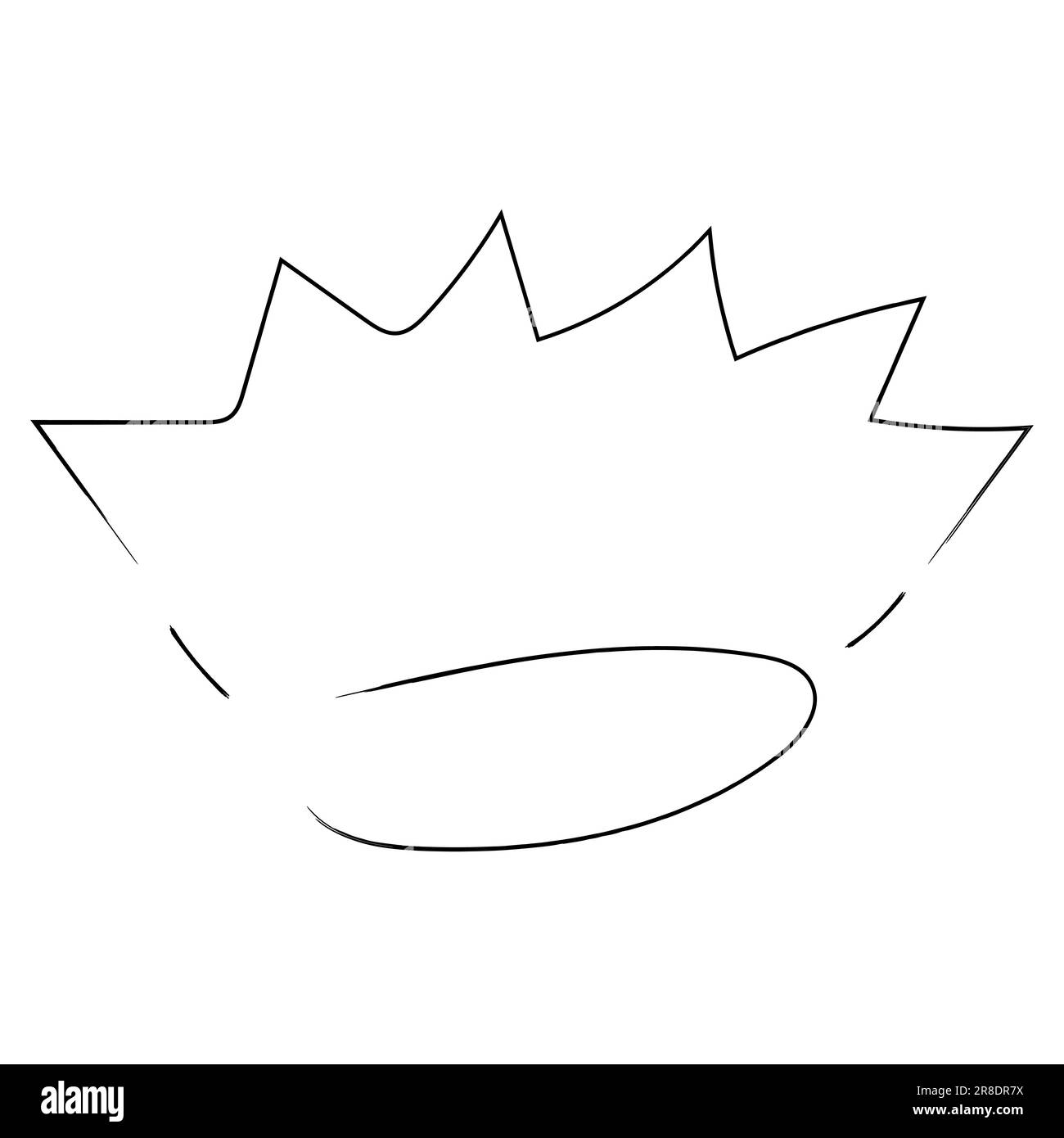 Königliche Krone, Königin oder Prinzessin diaden, Diadem, König im Kritzelstil, handgezeichnete Linie isoliert auf weißem Hintergrund. Vektordarstellung Stock Vektor