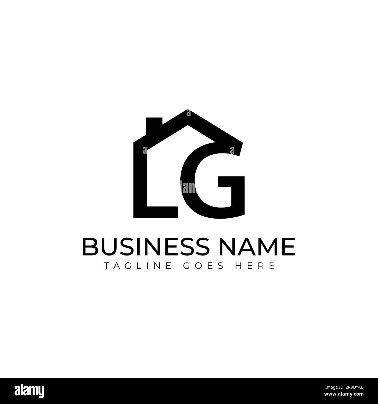 Ursprünglicher designvektor des logos von lg Real estate. Brief LG mit Heimelement. Ursprüngliches L G Immobilienkonzept. Stock Vektor