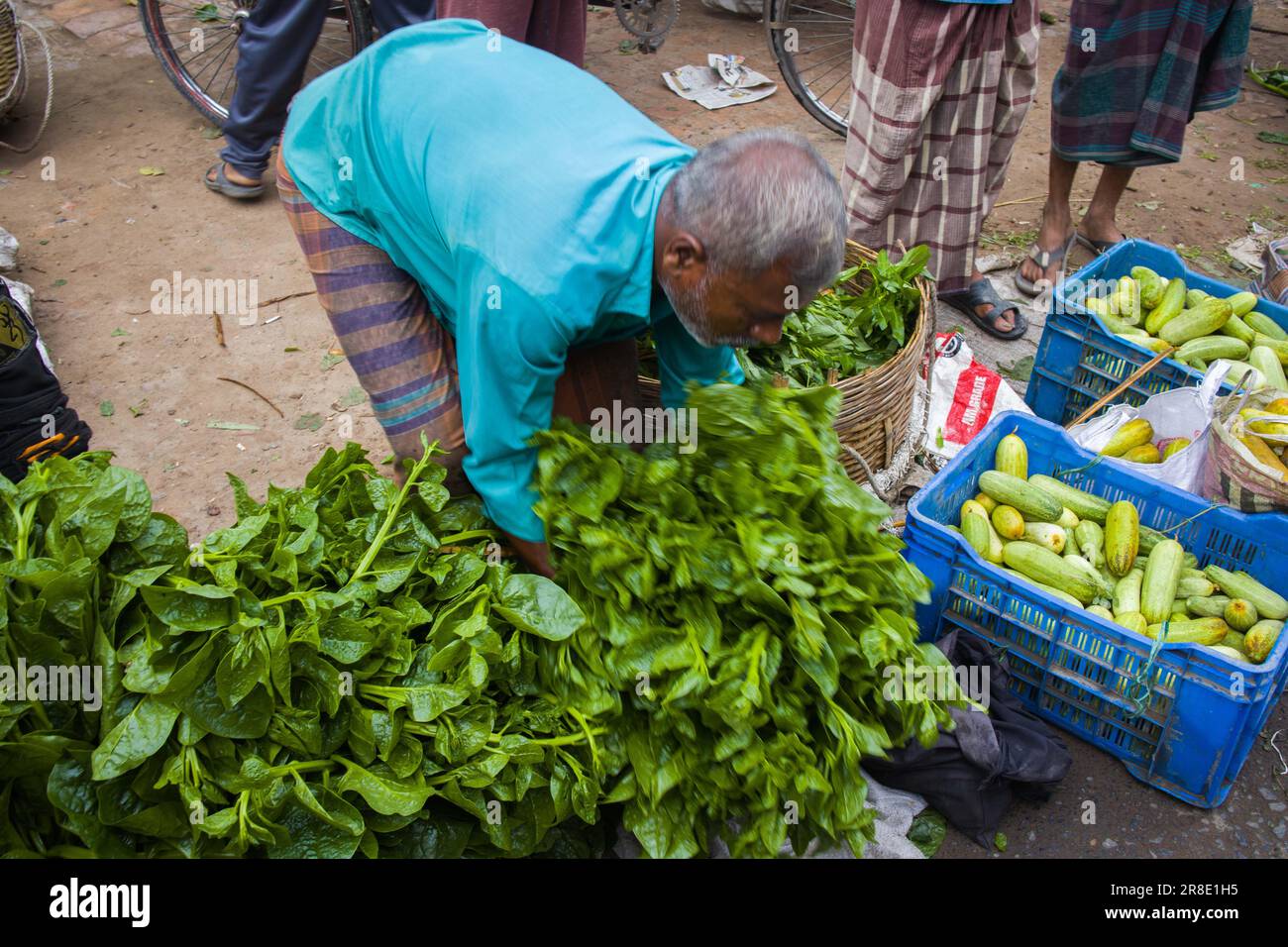 Gemüsegroßhandelsmarkt in Churamonkati, Jashore, Bangladesch Stockfoto