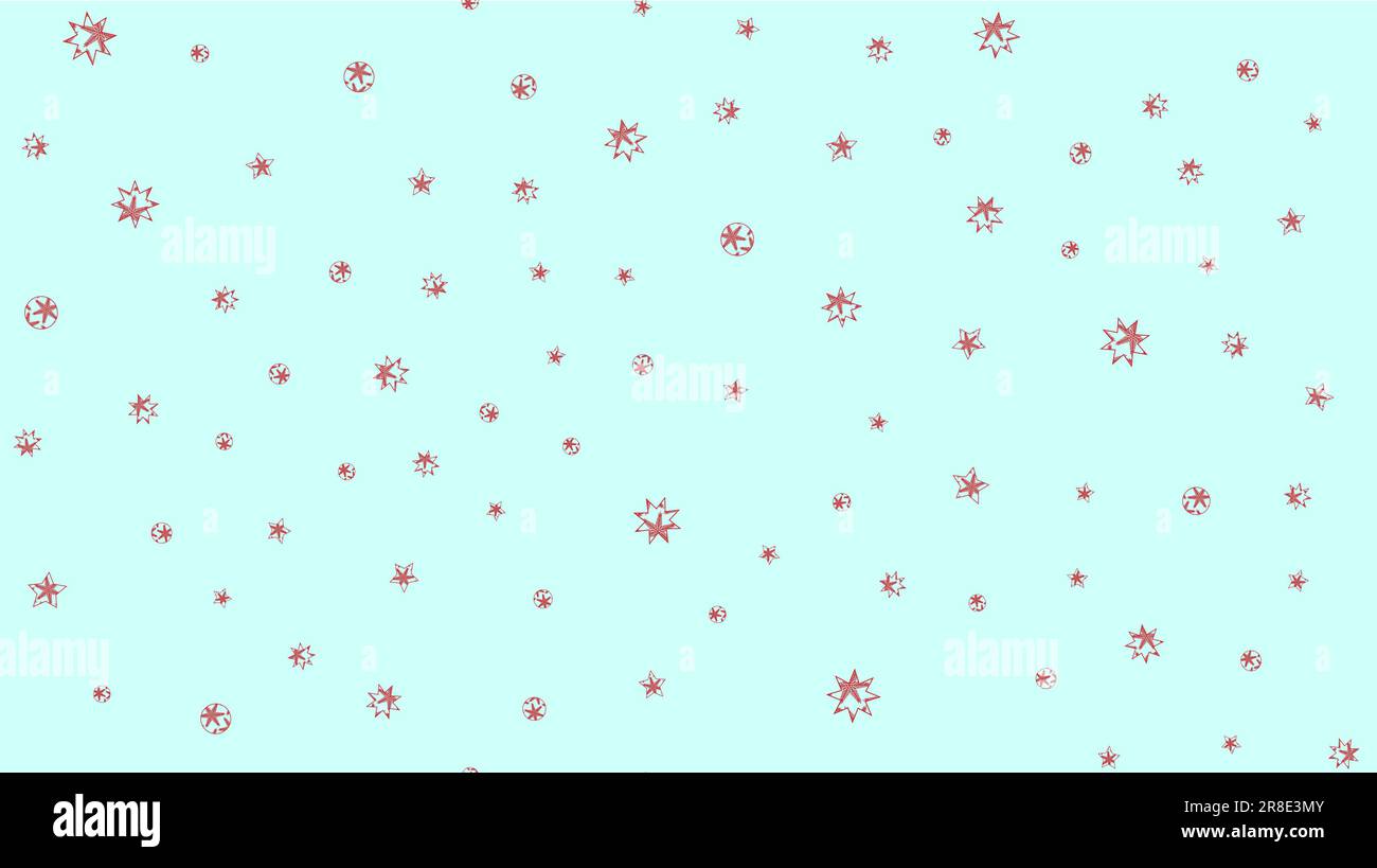 Nahtloses Muster aus dem mehrfarbigen Weihnachtsbaumspielzeug Neujahrssterne mit Schneeflocken. Der Hintergrund. Vektor illustr Stock Vektor