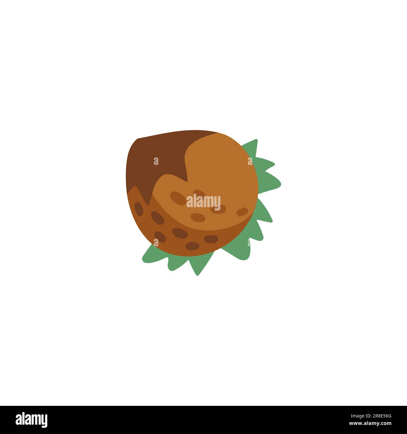 Punkt-Stopp-Markierung mit Haselnuss, Thanksgiving-Schriftzeichen. Vector Kids alphabetisches Interpunktionszeichen aus Waldnuss Stock Vektor