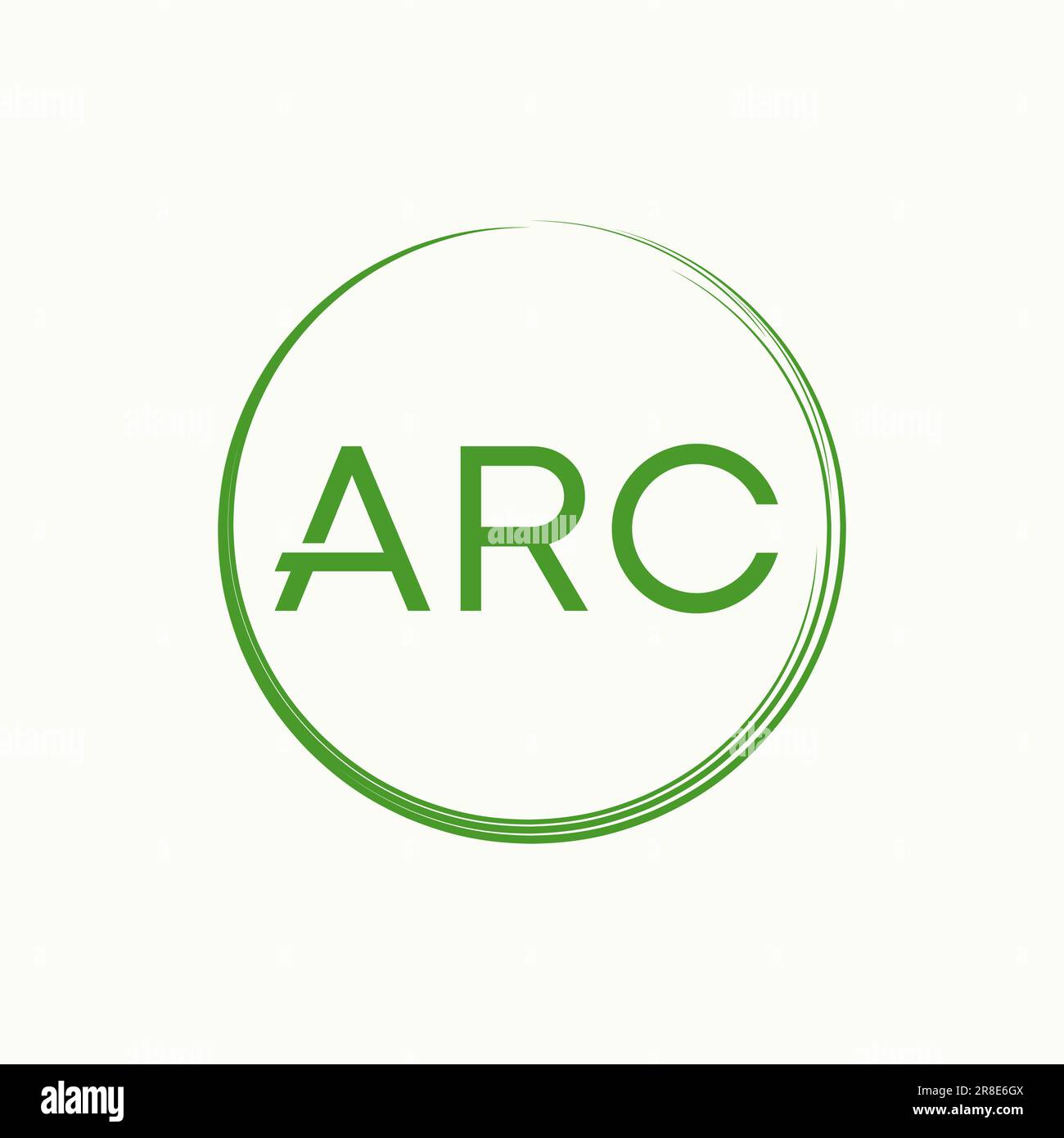 Logo-Design Grafikkonzept kreativ Abstraktes Premium-Vektorpapier ARC schneidet die Schrift mit kreisförmigem Kratzer. Bezieht sich auf das anfängliche Typo-Monogramm Stock Vektor