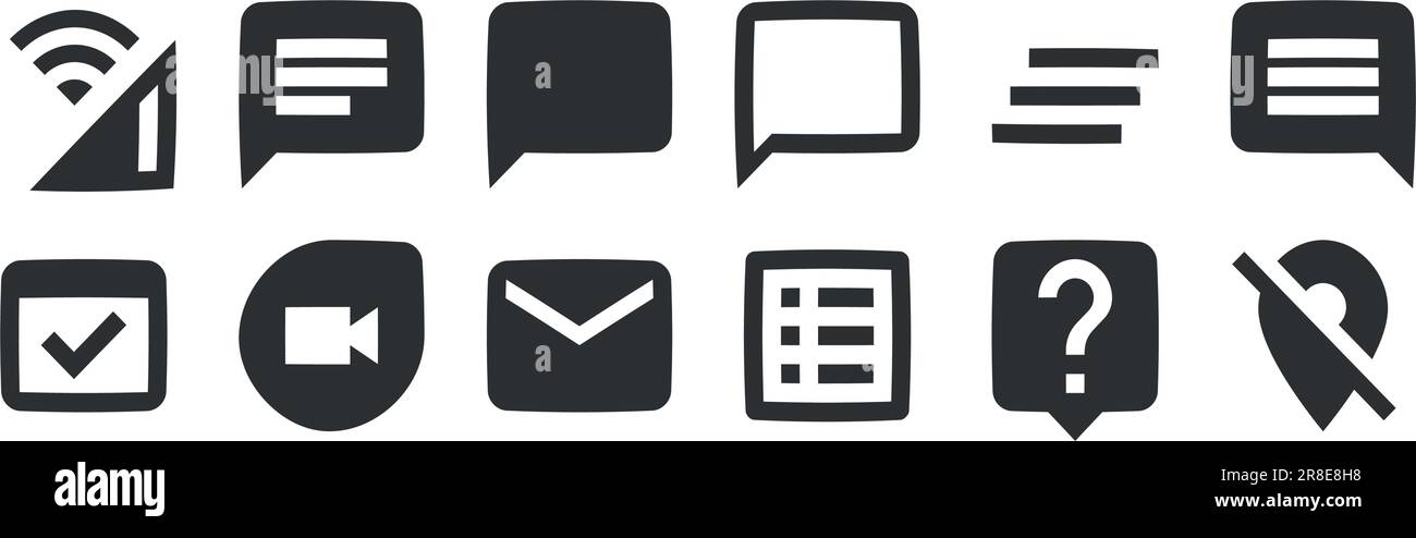 Editor für 12-Symbole. A festgelegte Vektorsymbole. Umreißen Sie isolierte Zeichen. Lineare Symbole festgelegt. Dünn gefüllte Symbolpakete. UX-BENUTZEROBERFLÄCHE Stock Vektor