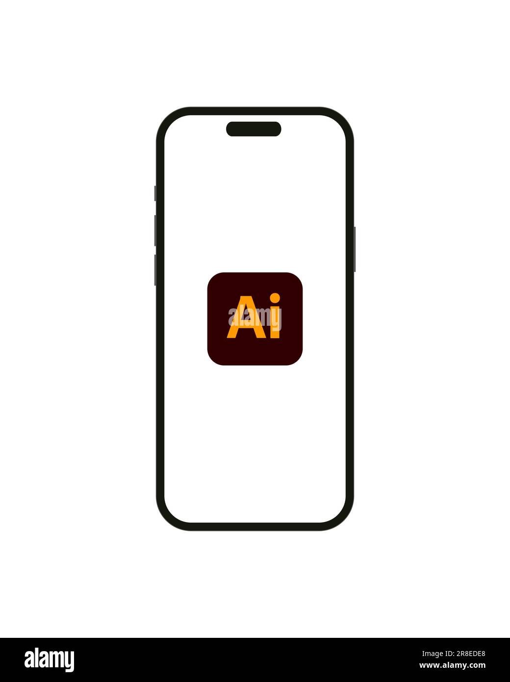 Kiew, Ukraine - 14. Juni 2023: Adobe Illustrator-Logo auf dem Smartphone-Bildschirm des iPhone 14 isoliert. Illustrator ist ein Grafikeditor, der entwickelt wurde Stock Vektor