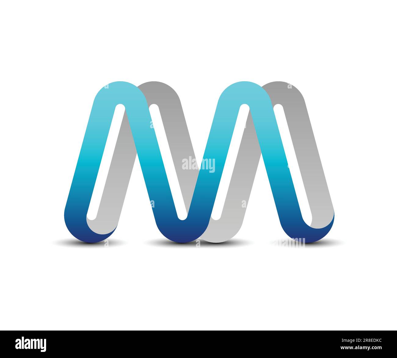 3D-m-Logo-Design-Vektorvorlage Stock Vektor