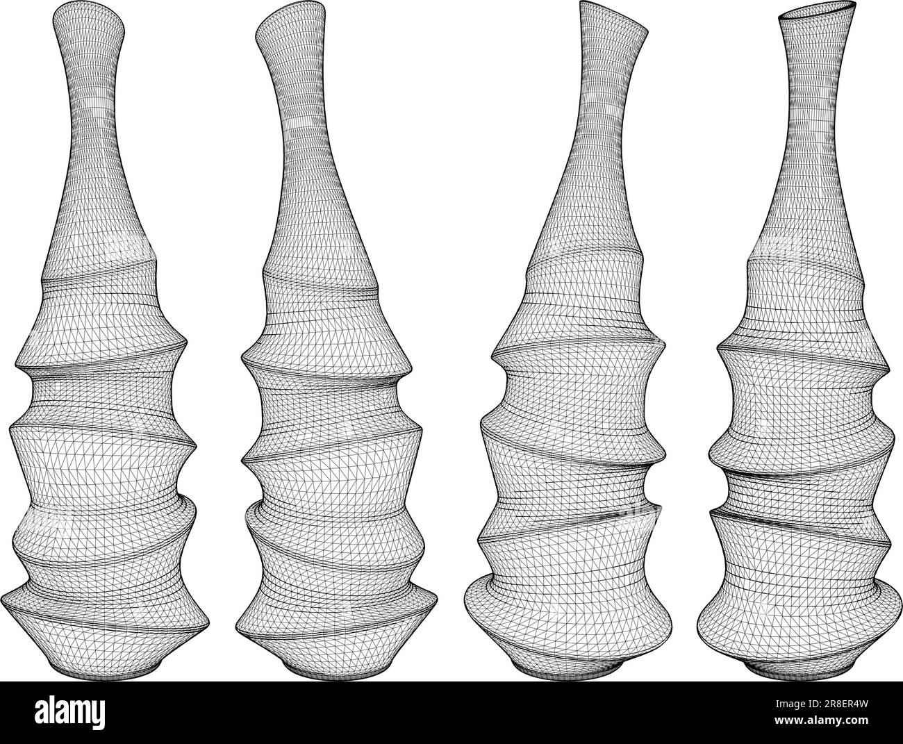 Vase-Vektor Im Art Déco-Stil. Abbildung Isoliert Auf Weißem Hintergrund. Eine Vektordarstellung einer abstrakten Vase. Stock Vektor