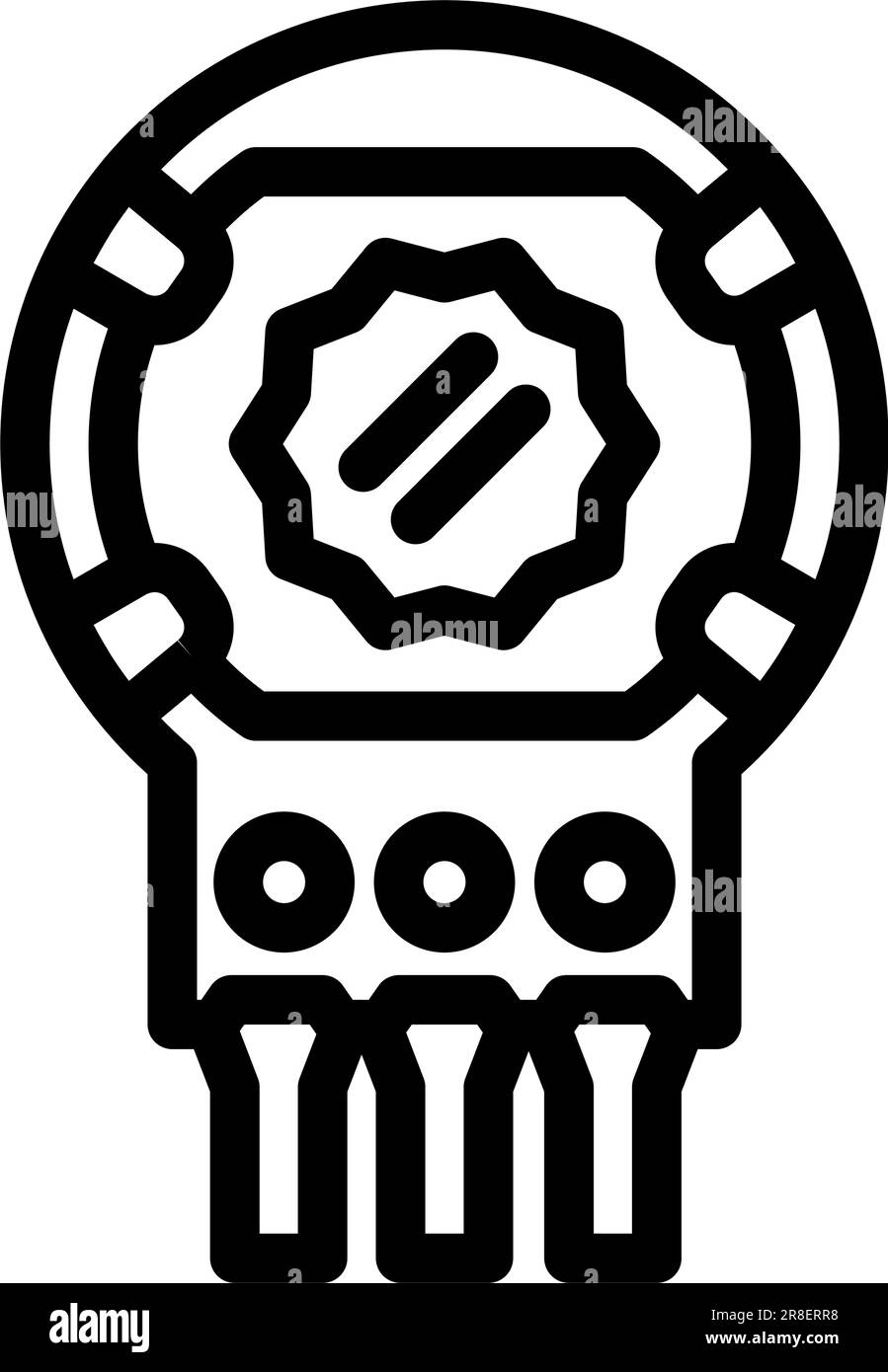 Vektor des Symbols der elektronischen Bauteillinie des Potentiometers