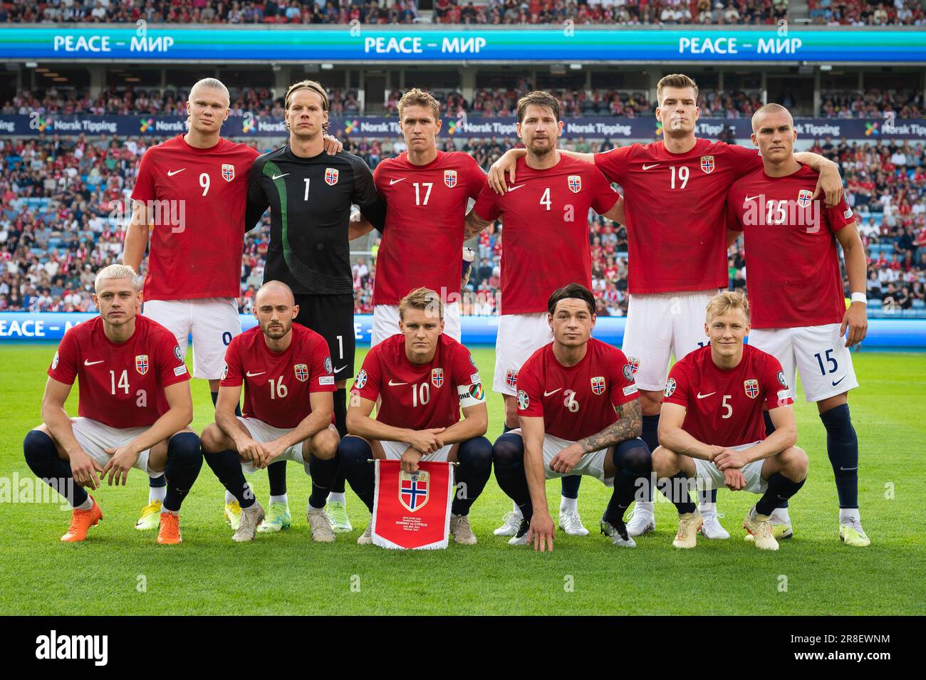 Oslo, Norwegen. 20. Juni 2023. Start-11 Norwegens für das UEFA Euro 2024 Qualifikationsspiel zwischen Norwegen und Zypern im Ullevaal Stadion in Oslo. (Foto: Gonzales Photo/Alamy Live News Stockfoto