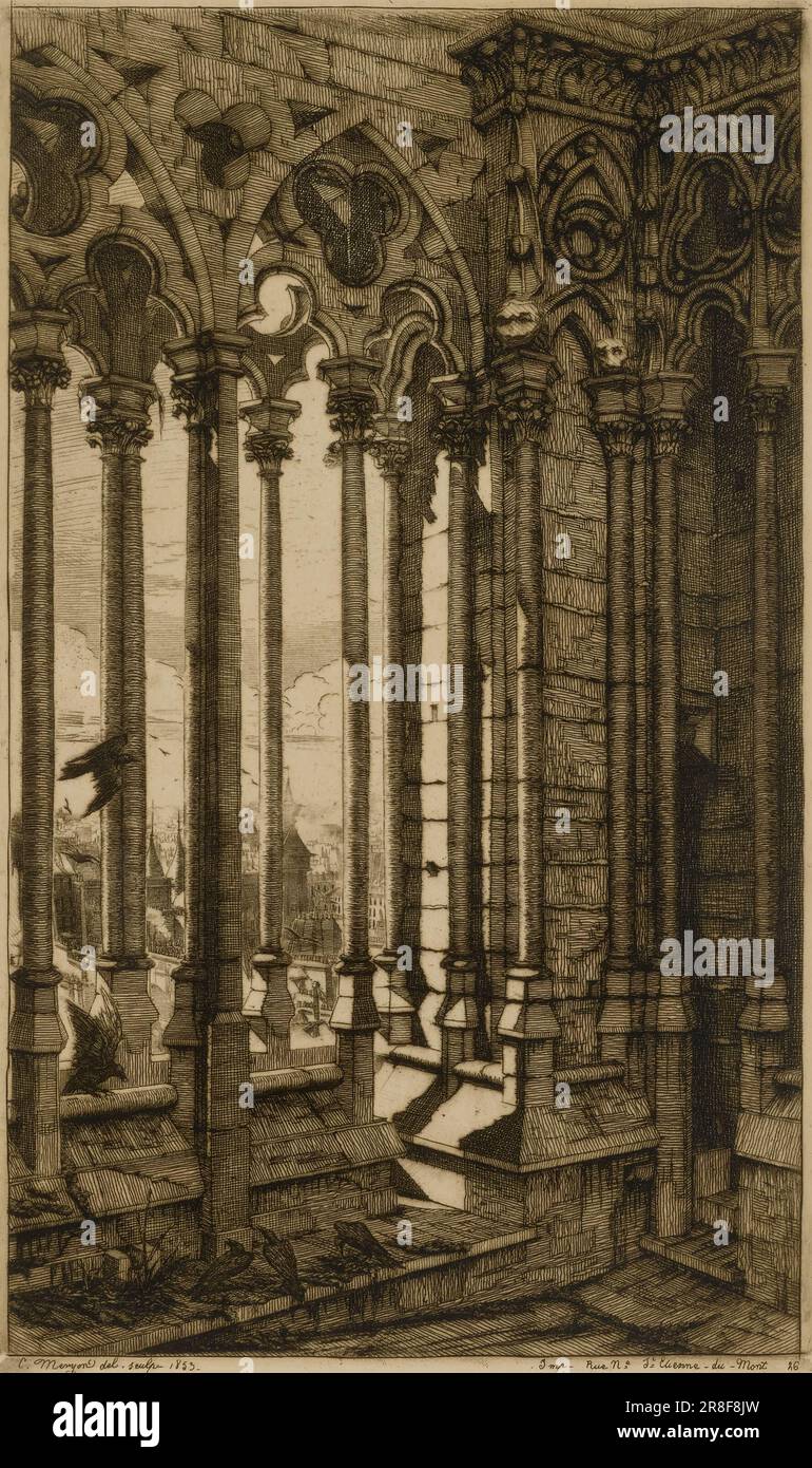 The Gallery, Notre Dame de Paris 1853 von Charles Meryon, Franzose, geboren in Paris, Frankreich 1821-gestorben Saint-Maurice, Frankreich 1868 Stockfoto