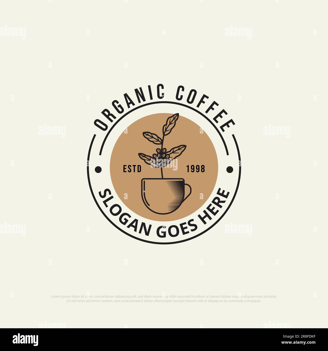 Logovektor für Bio-Kaffeebohnen, Vintage Coffee Shop Logo, Vektordarstellung für Lebensmittel und Getränke in Premiumqualität Stock Vektor