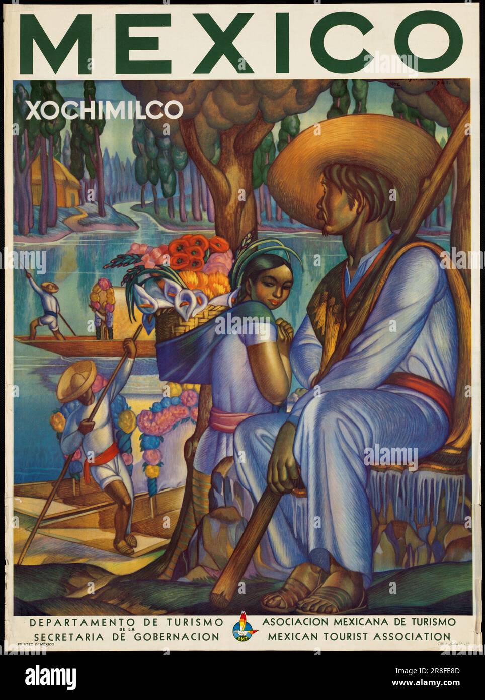 Vintage Travel Poster, das den Tourismus in Mexiko fördert Stockfoto