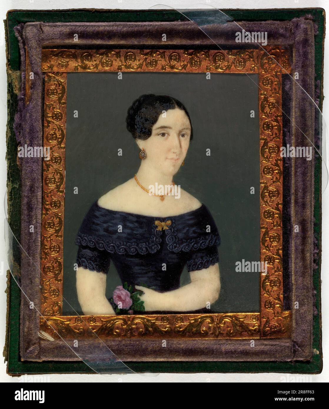 Dama de la familia Kanäle (Lady of the Canals Family) ca. 1840 von der Goyena-Familie, aktiv Puerto Rico 1810-1850er Stockfoto