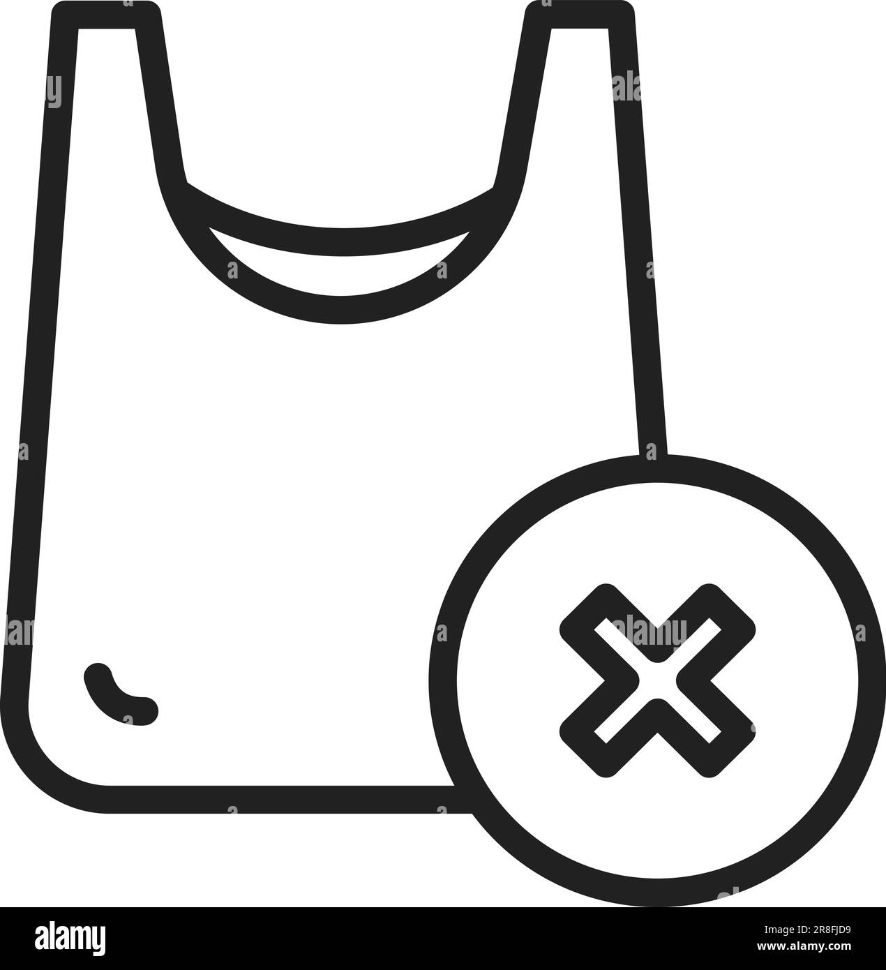 Symbolbild „Keine Kunststoffbeutel“. Stock Vektor