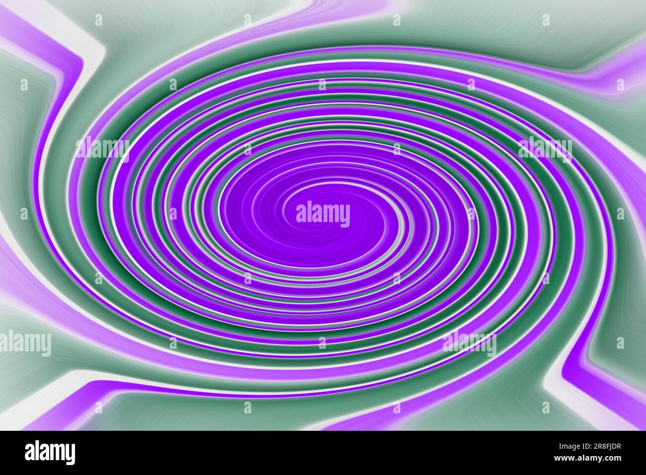 Eine Spirale aus langen und bunten Linien. Stilvoller, kreativer, abstrakter Hintergrund. Farbige Linien spiralförmig Stockfoto