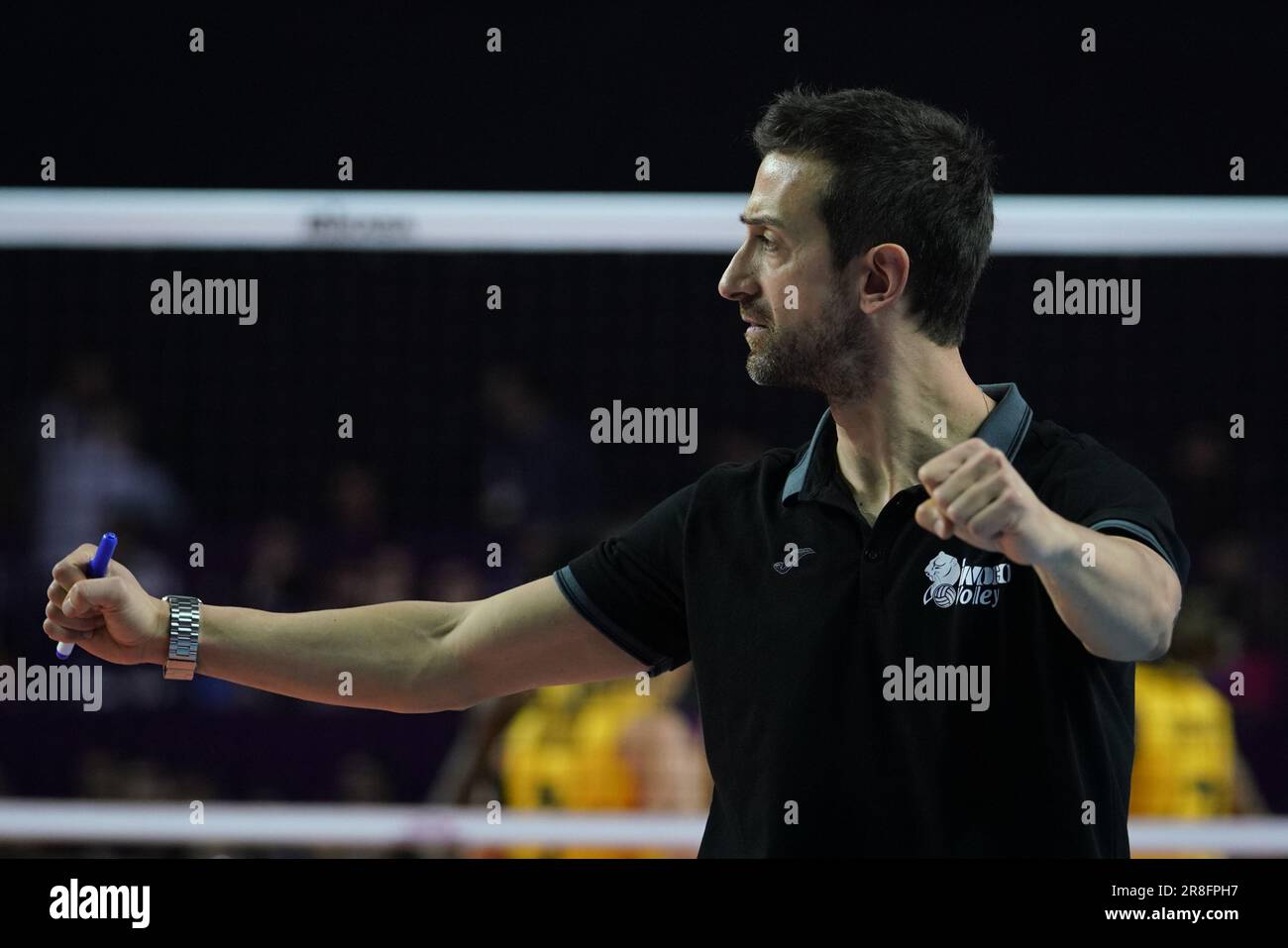 ANTALYA, TURKIYE - 18. DEZEMBER 2022: Imoco Volley Conegliano Coach Daniele Santarelli in Vakifbank FIVB Volleyball Womens Club World Championship Fin Stockfoto