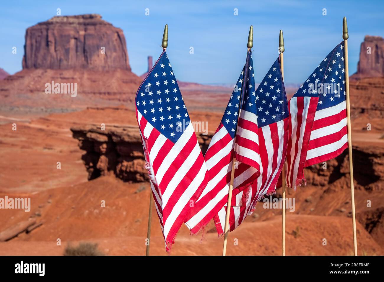 Stars and Stripes in Monument Valley, Utah, USA Stockfoto