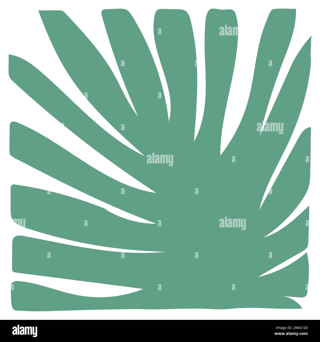 Dekorative Palmenfliese. Handgezogene exotische Pflanze, isoliert auf weißem Hintergrund. Grünes tropisches Herb Sommerschild. Vektor-Dschungel-Illustration für Inter Stock Vektor