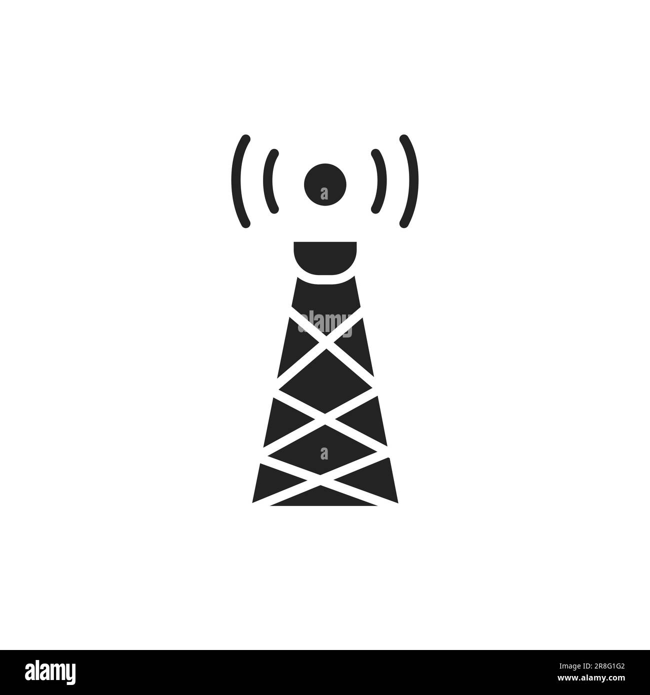 Symbol für die Farblinie des Satellitenbildturms. Isoliertes Vektorelement. Skizzieren Piktogramm für Web-Seite, mobile App, Promo Stock Vektor