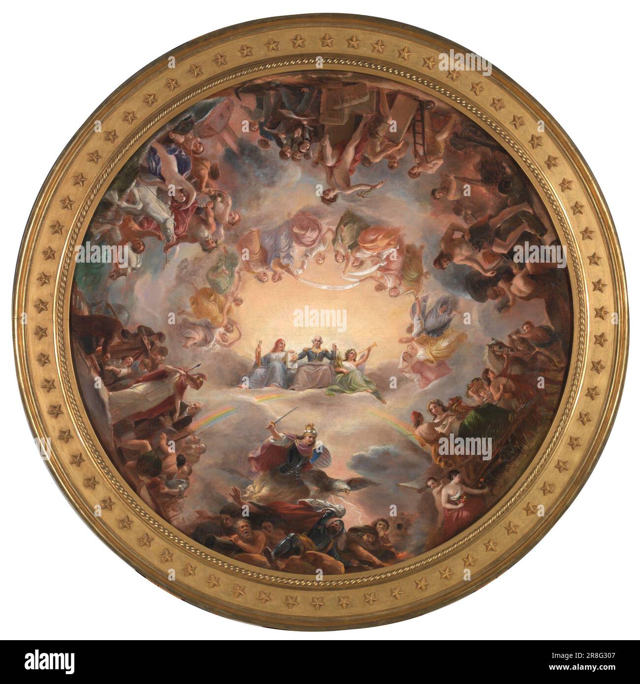 Studie über die Apotheose von Washington in der Rotunde des Kapitolgebäudes der Vereinigten Staaten ca. 1859-1862 von Constantino Brumidi, geboren in Rom, Italien 1805-gestorben Washington, DC 1880 Stockfoto