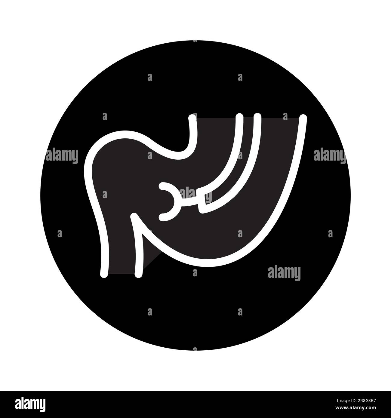 Symbol für die Farblinie der Magenbiopsie. Isoliertes Vektorelement. Skizzieren Sie das Piktogramm für Webseite, mobile App, Promo Stock Vektor