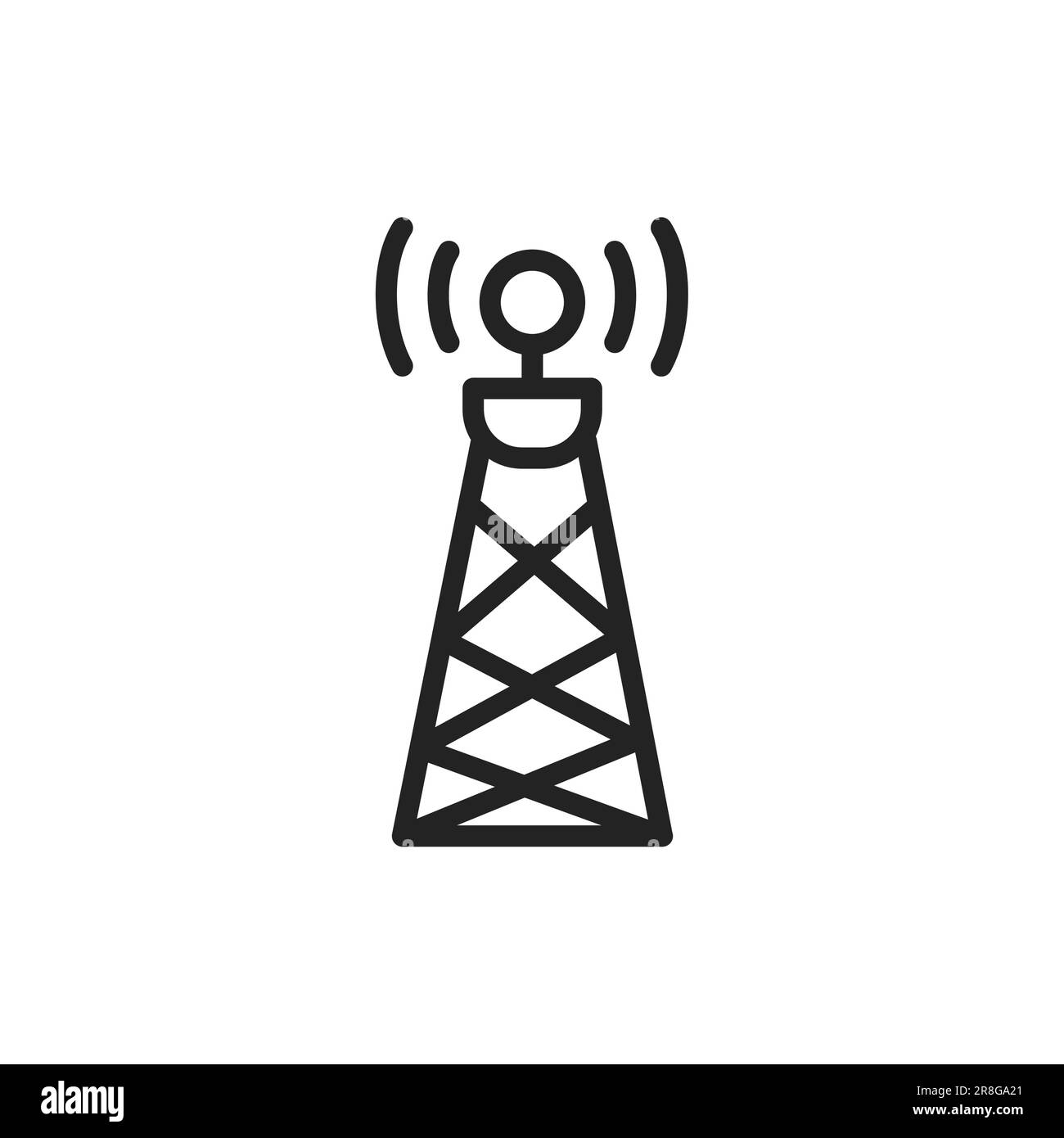 Symbol für die Farblinie des Satellitenbildturms. Isoliertes Vektorelement. Skizzieren Piktogramm für Web-Seite, mobile App, Promo Stock Vektor