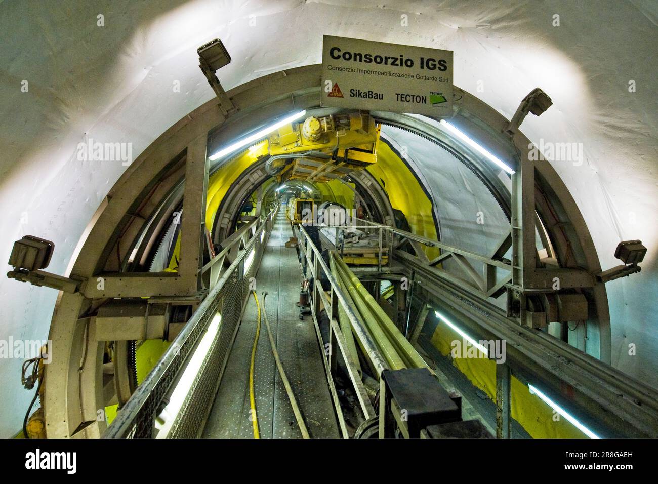 AlpTransit Gotthard, New Trans-Alpine Railway, Construction of Faido, Schweiz Stockfoto