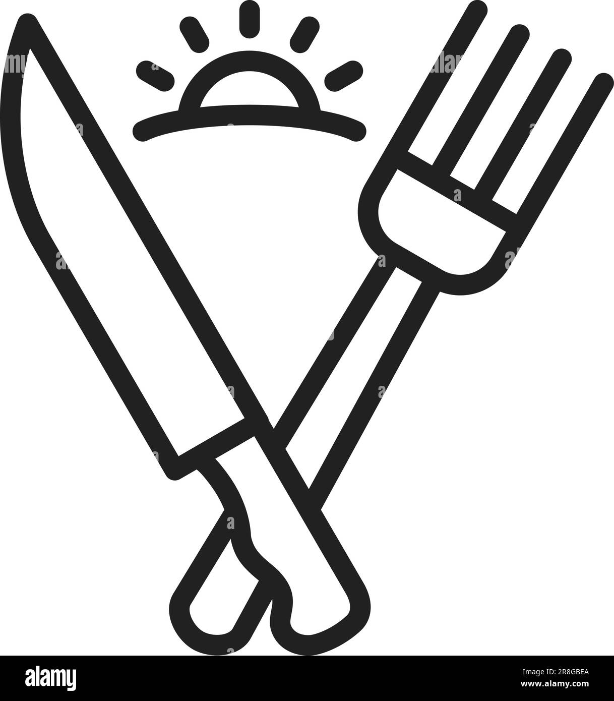 Bild: Sunrise Breakfast Symbol. Stock Vektor