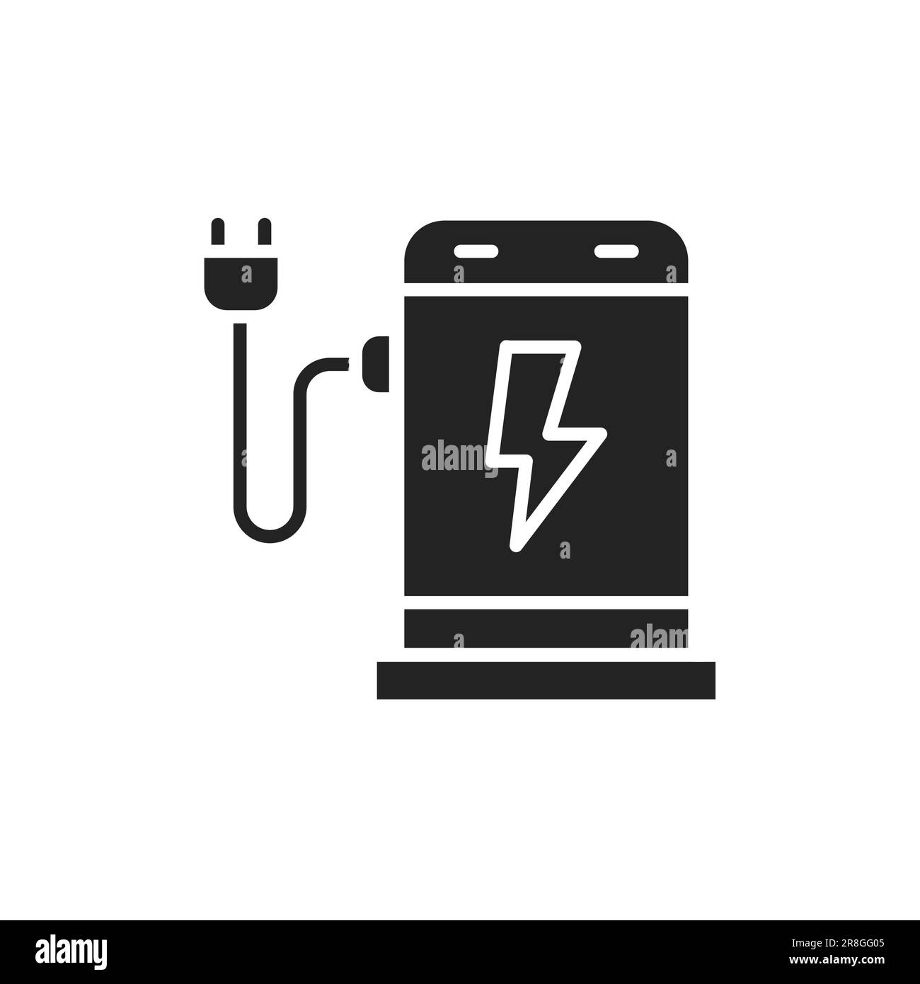 Symbol für die Farblinie der Ladestation für Elektrofahrzeuge. Isoliertes Vektorelement. Skizzieren Piktogramm für Web-Seite, mobile App, Promo Stock Vektor