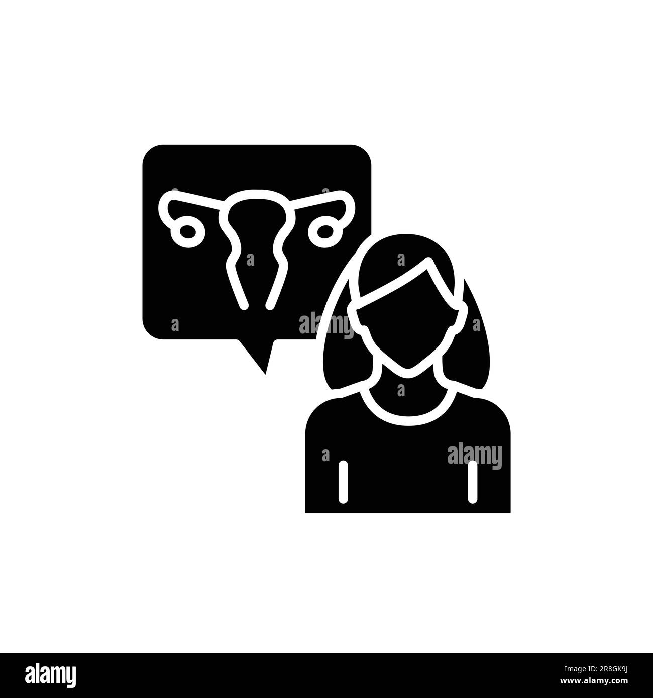 Farbsymbol für Gynäkologen in der Geburtshilfe. Skizzieren Piktogramm für Web-Seite, mobile App, Promo. Stock Vektor