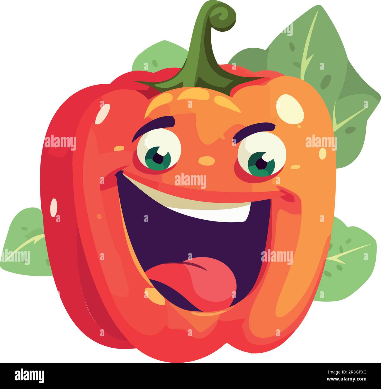 Lächelnd, reifer Pfeffer-Cartoon Stock Vektor