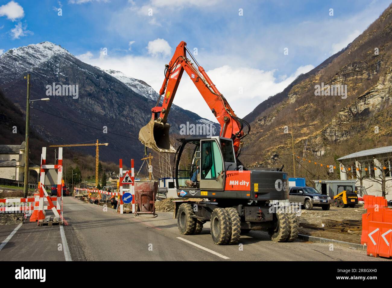 Arbeiten auf der Straße Stockfoto