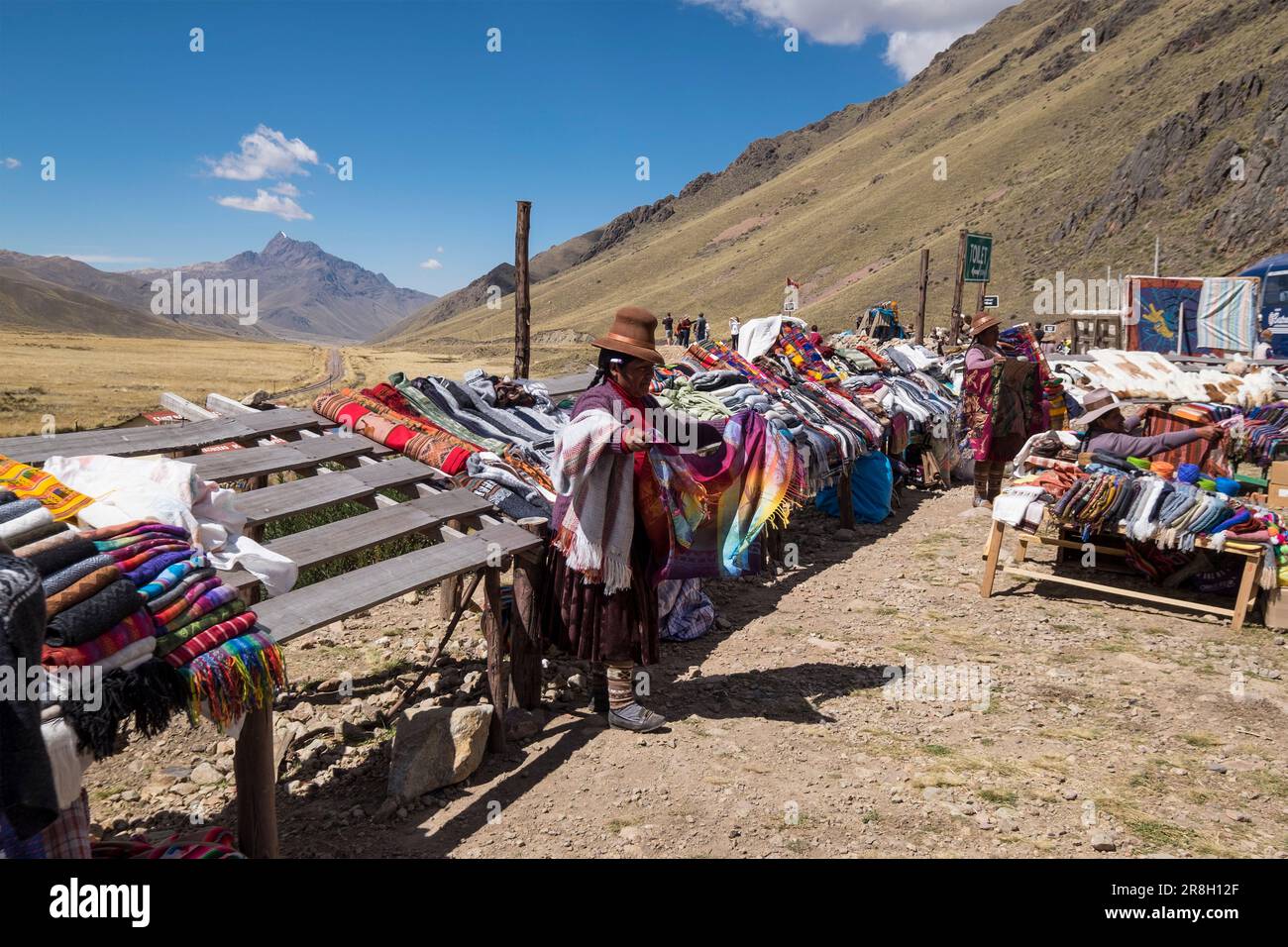 Perù. Anden. Straßenverkäufer Stockfoto