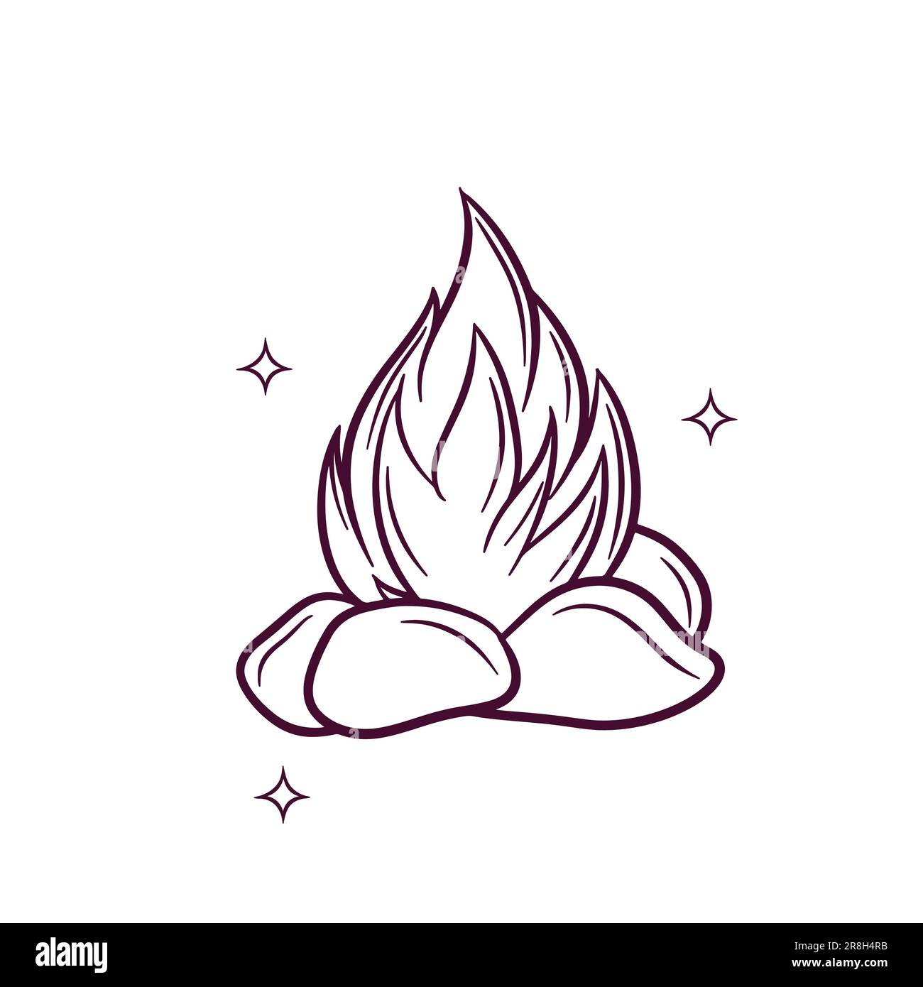 Handgezeichnetes Lagerfeuer. Doodle Vector Sketch-Illustration Stock Vektor