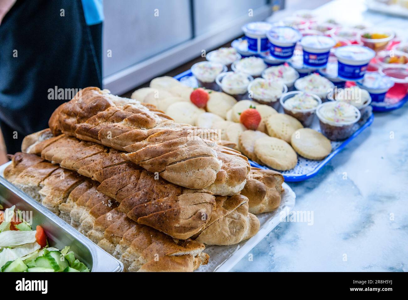 Schulabendessen Stockfoto