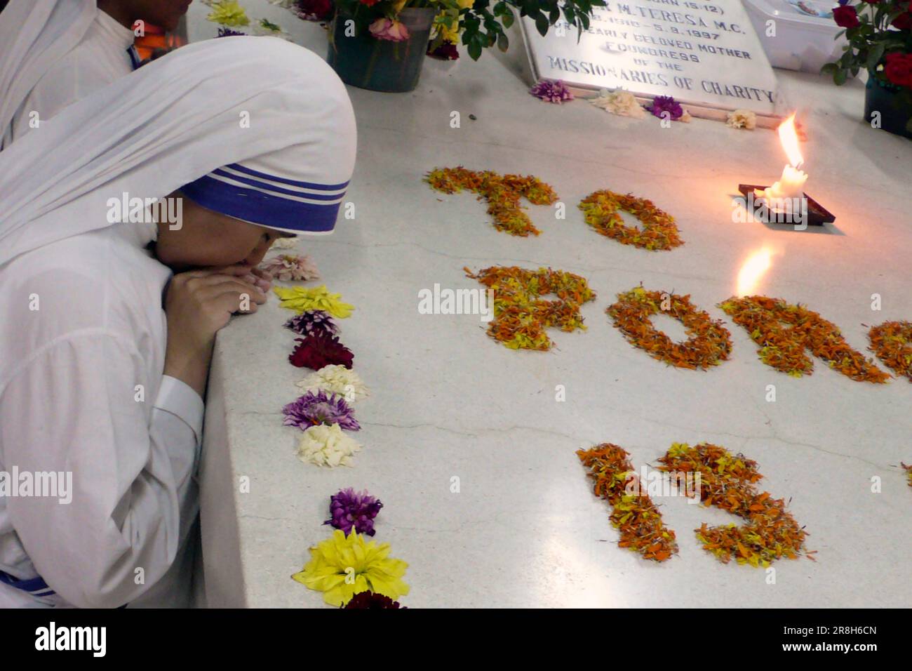 Mutter Teresa von Kalkutta Grab. Kalkutta. Indien Stockfoto