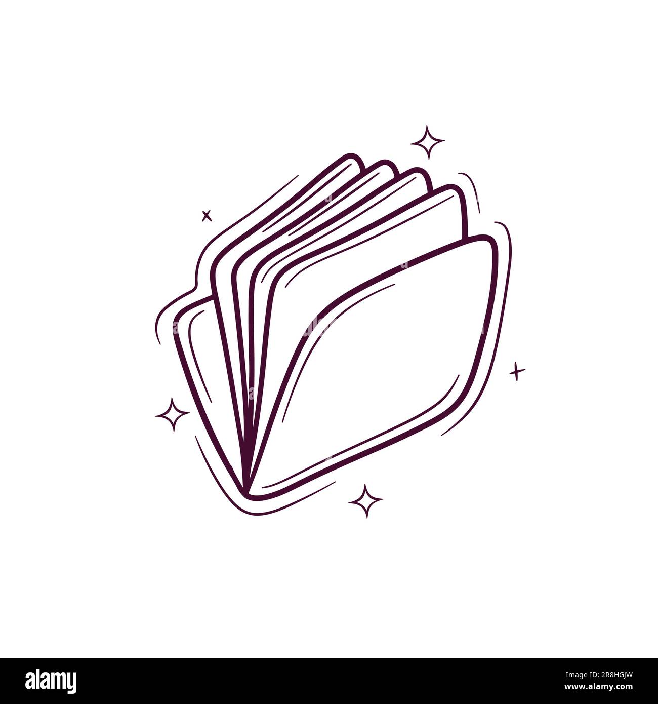 Handgezeichneter Ordner Mit Dokument. Doodle Vector Sketch-Illustration Stock Vektor