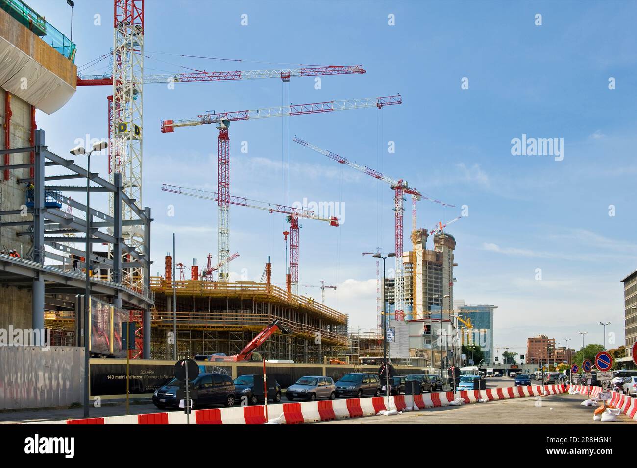 In Der Nähe Der Porta Garibaldi Sind Arbeiten Im Gange. Mailand. Italien Stockfoto