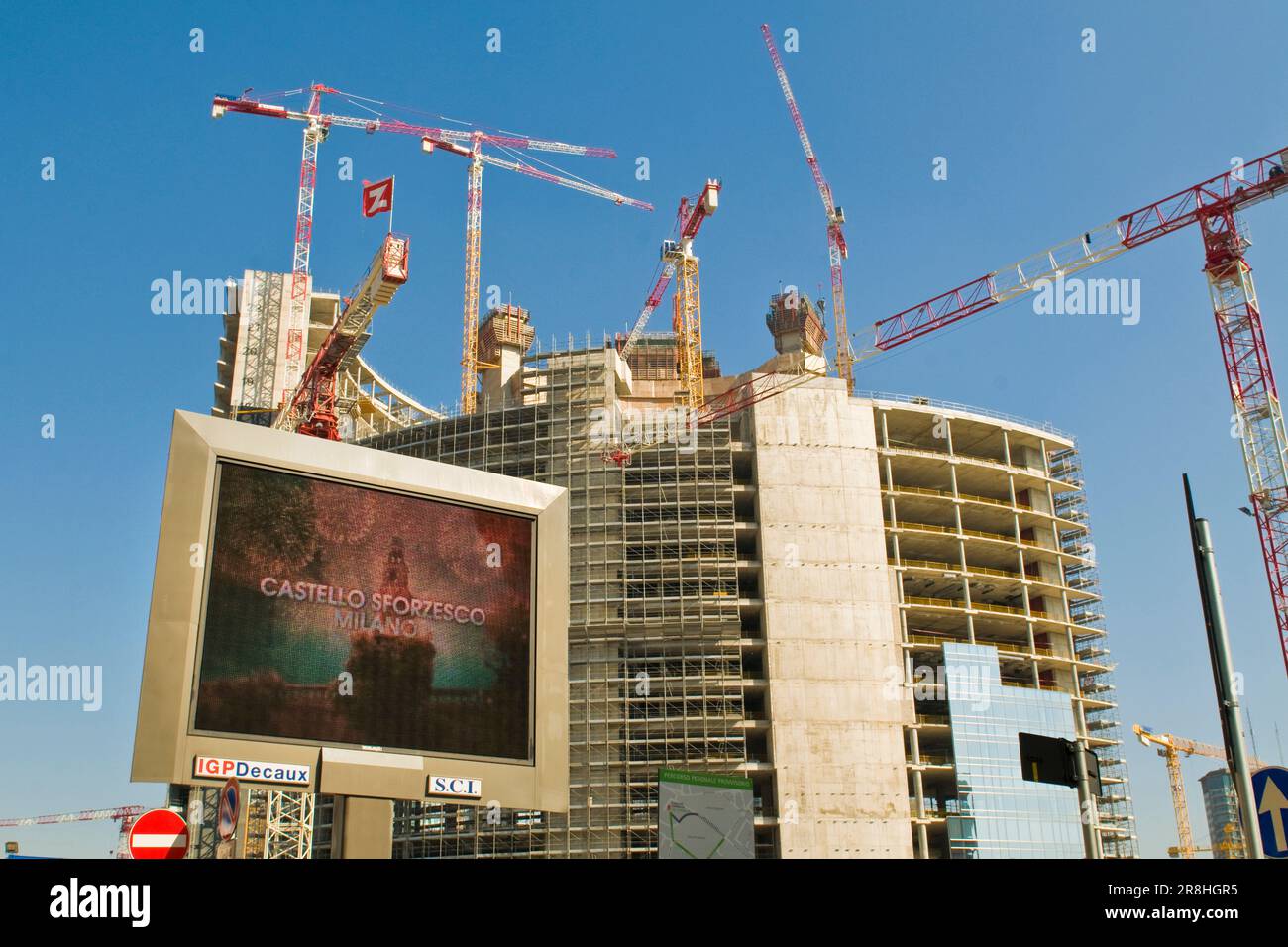 In Der Nähe Der Porta Garibaldi Sind Arbeiten Im Gange. Mailand. Italien Stockfoto
