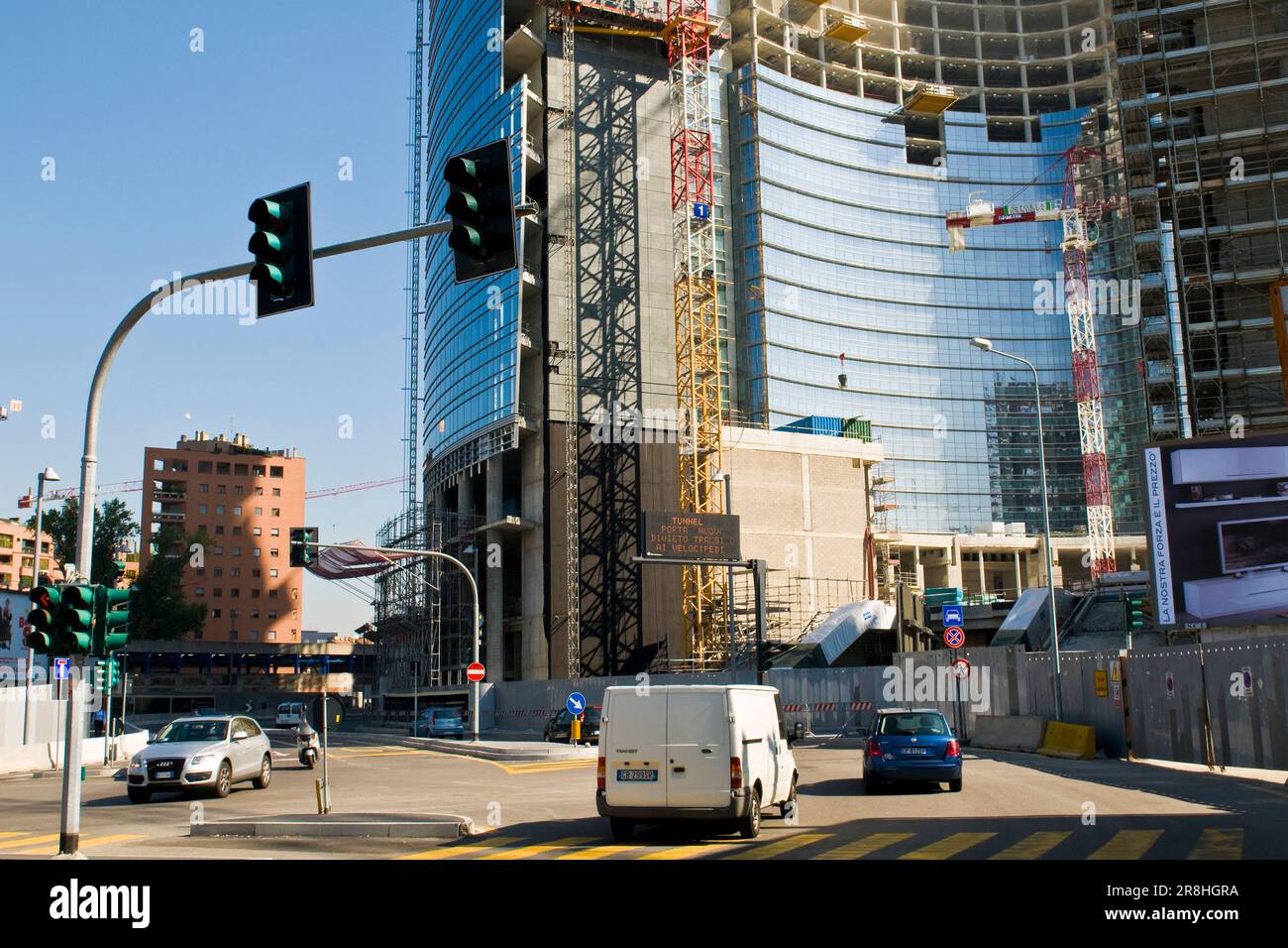 In Der Nähe Der Porta Garibaldi Sind Arbeiten Im Gange. Mailand. Italien Stockfoto