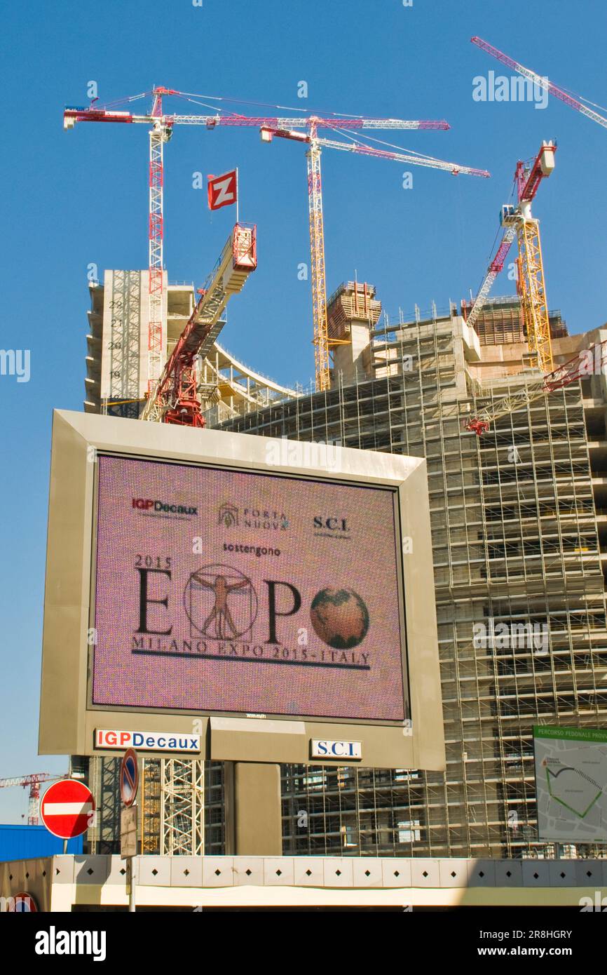 In Der Nähe Der Porta Garibaldi Sind Arbeiten Im Gange. Mailand. Italien Stockfoto
