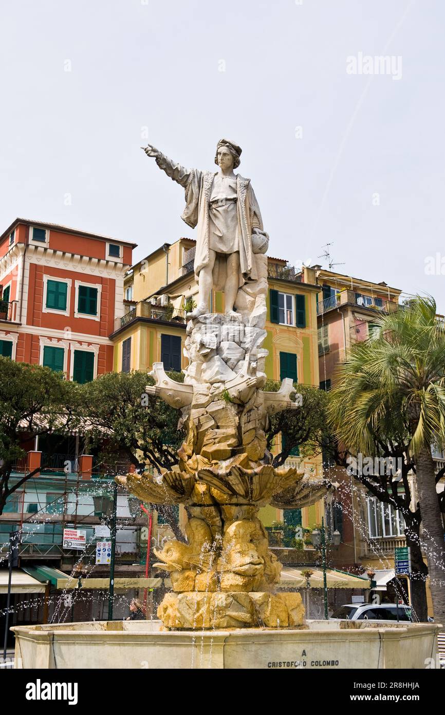 Statue Von Cristoforo Colombo. Santa Margherita Ligure. Ligurien. Italien Stockfoto