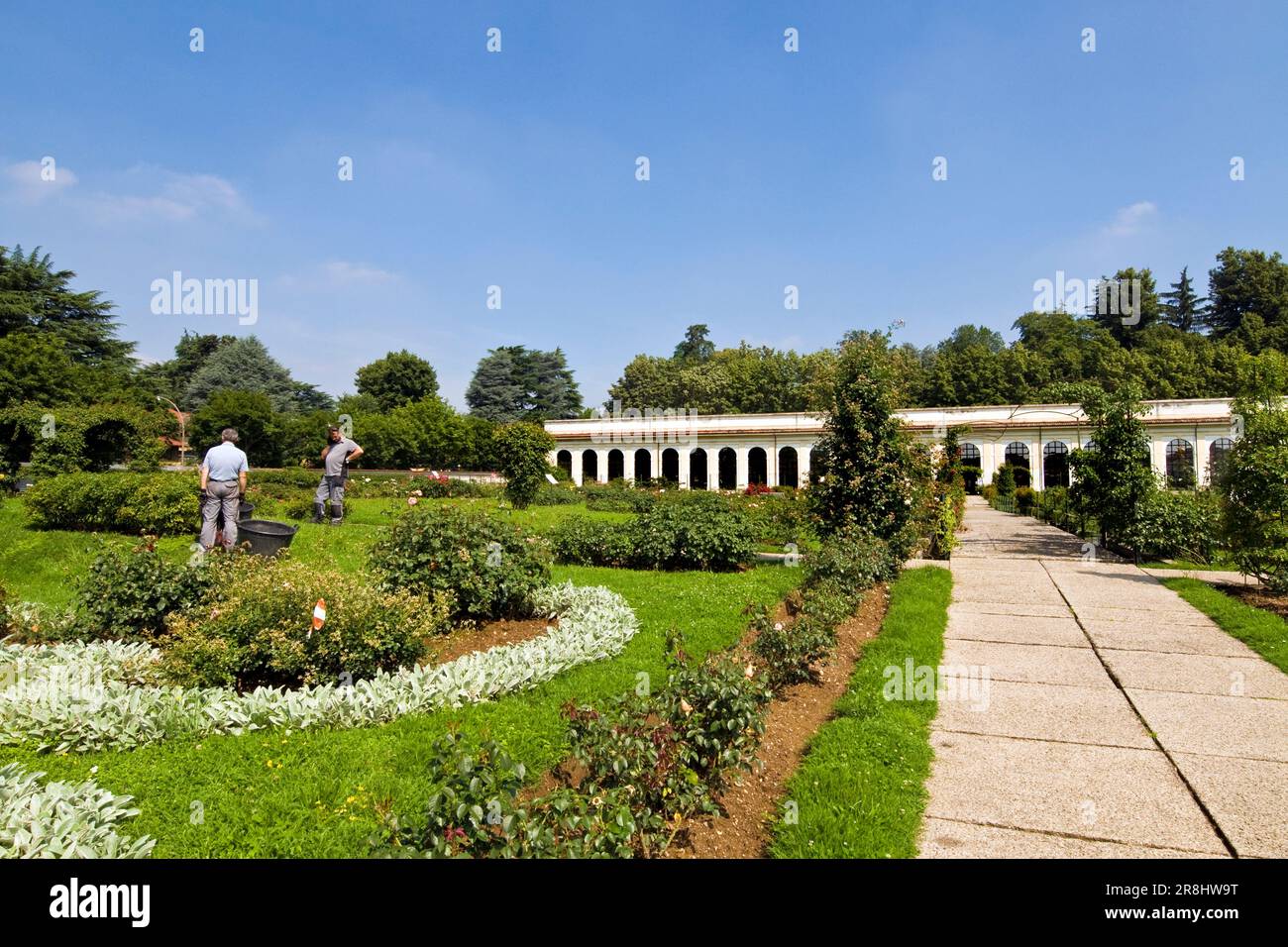 Rosengarten Niso Fumagalli. Villa Reale. Monza. Italien Stockfoto