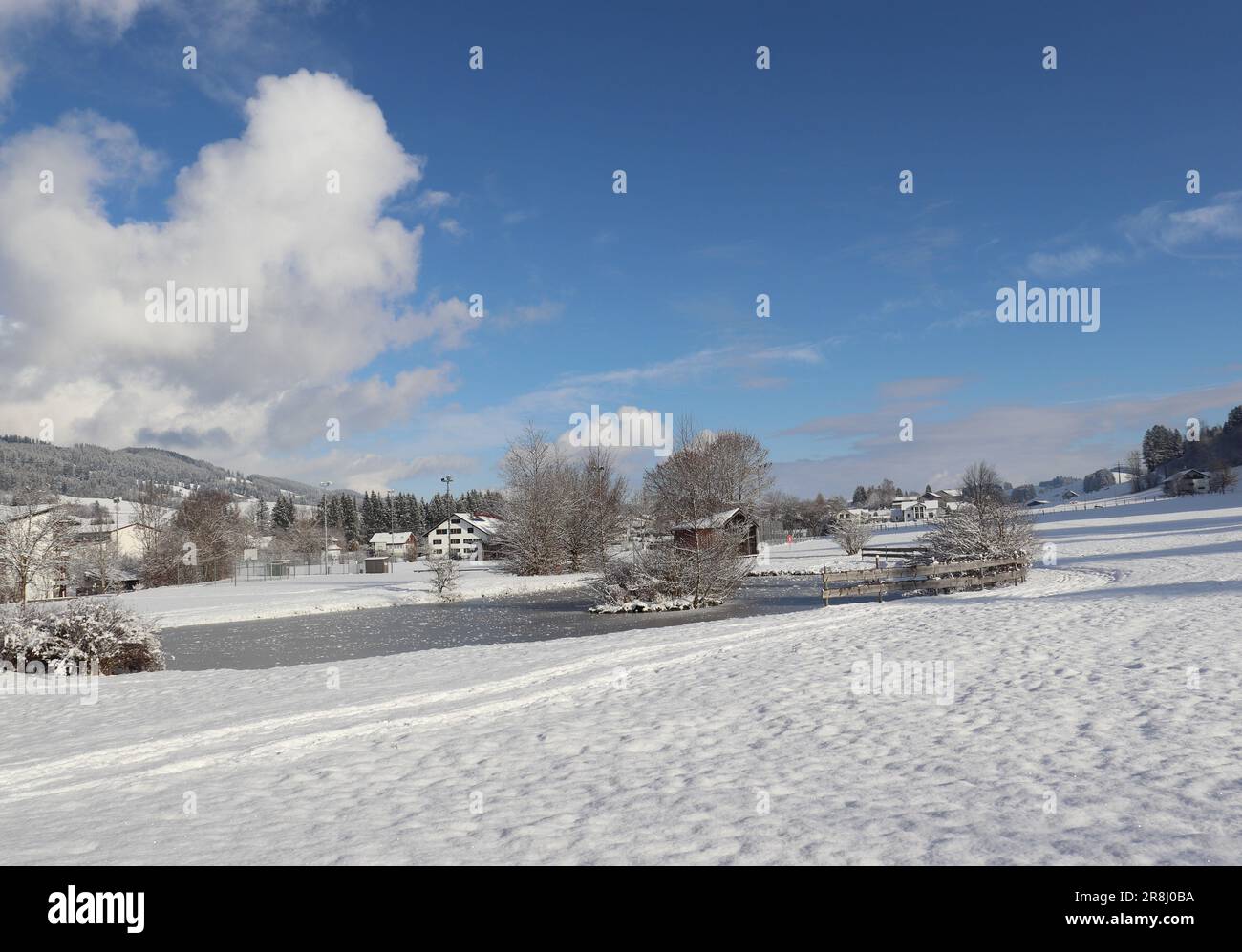 Die schöne Natur. Winter in den Bergen/Allgau. Deutschland Stockfoto