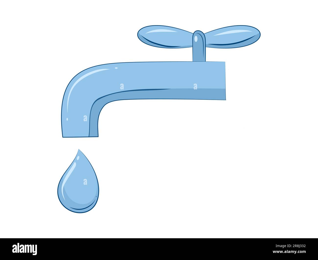Tropfwasserhahn mit Drop-Symbol für Web-, Mobil- und Infografiken. Das Symbol für den Wasserhahn auf weißem Hintergrund isoliert. Stock Vektor