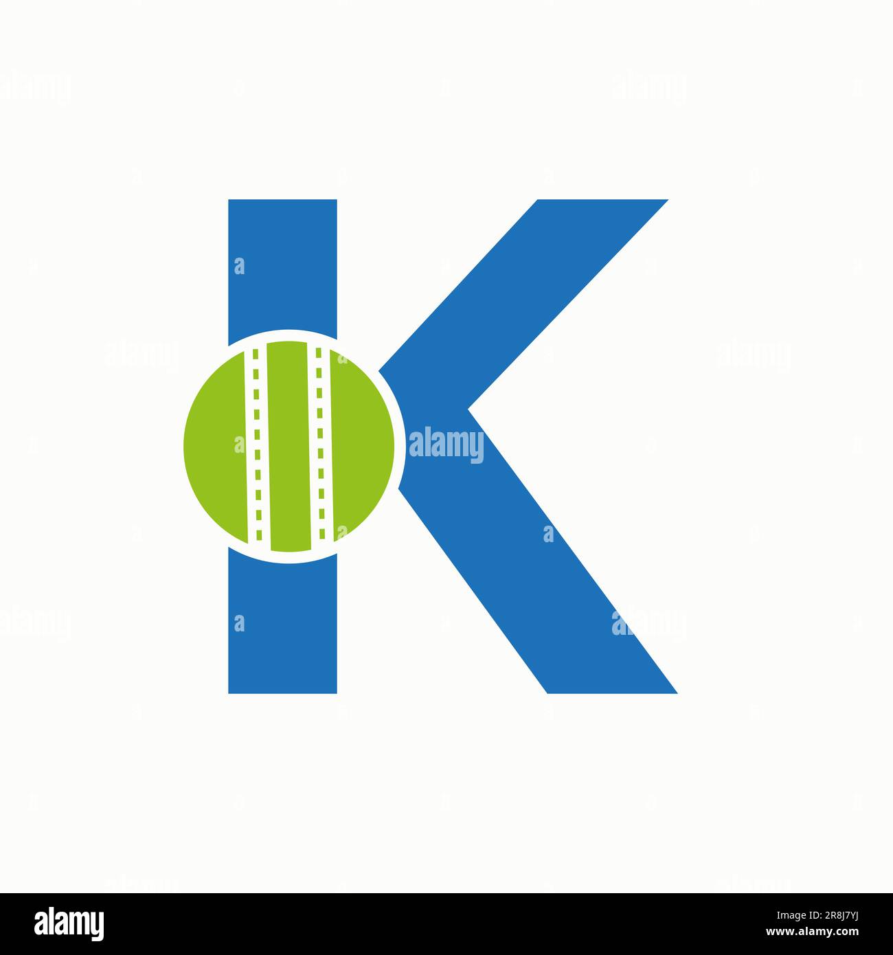 Cricket-Logo auf Buchstabe K. Cricket-Club-Symbol Stock Vektor