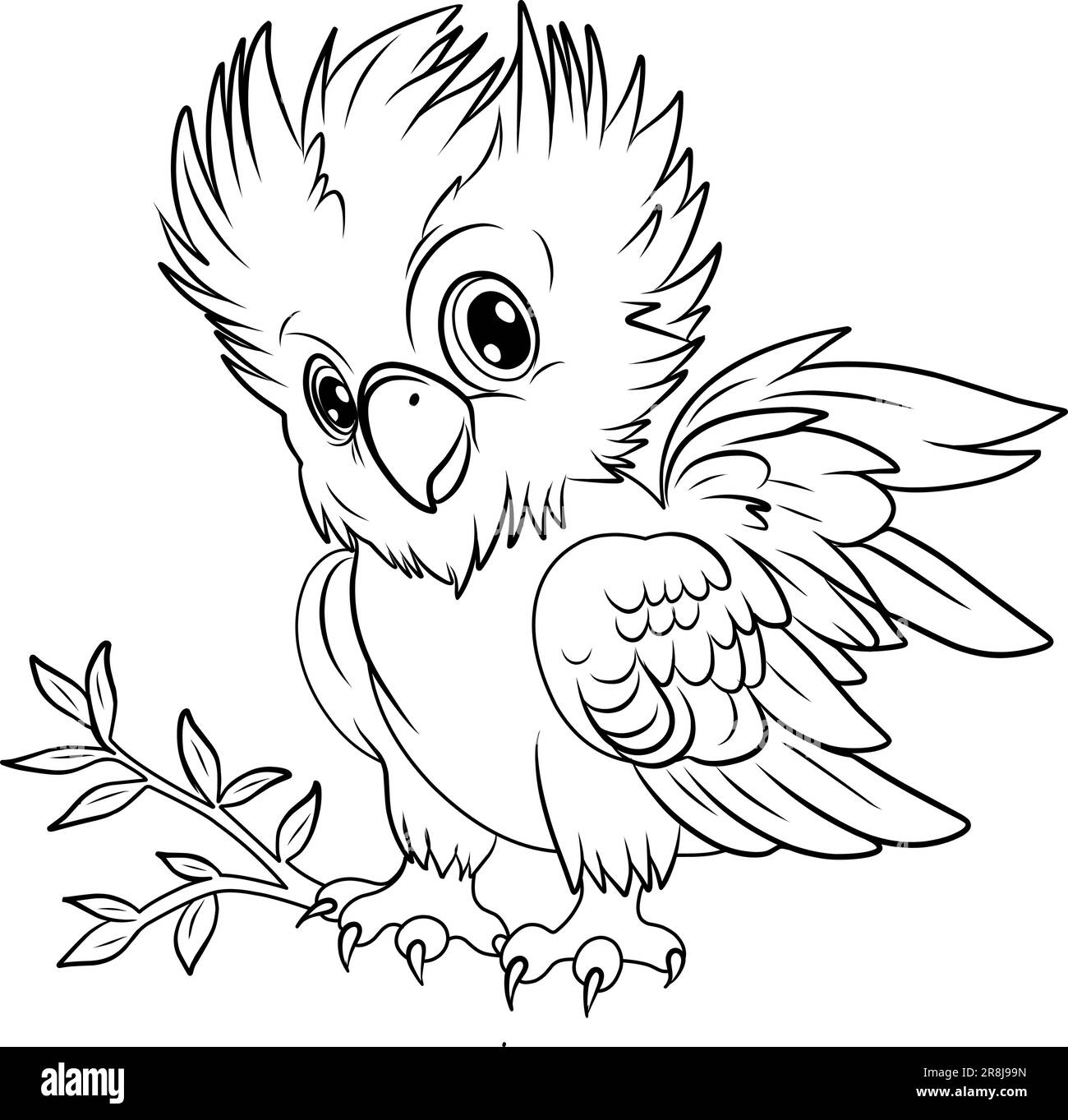HÄHNCHENFARBSEITE. Chick niedliche, lustige lineare Illustration für Kinder malen. Stock Vektor