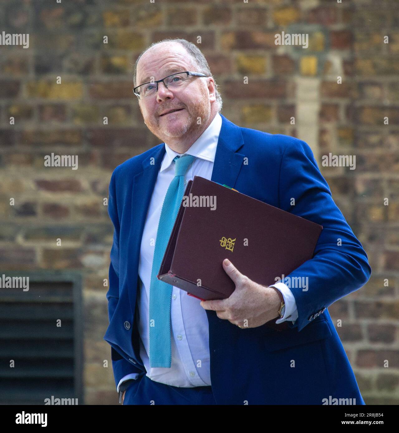 London, England, Großbritannien. 21. Juni 2023. DER Staatsminister (Minister für Wissenschaft, Forschung und Innovation) GEORGE FREEMAN wird in der Downing Street gesehen. (Kreditbild: © Tayfun Salci/ZUMA Press Wire) NUR REDAKTIONELLE VERWENDUNG! Nicht für den kommerziellen GEBRAUCH! Stockfoto