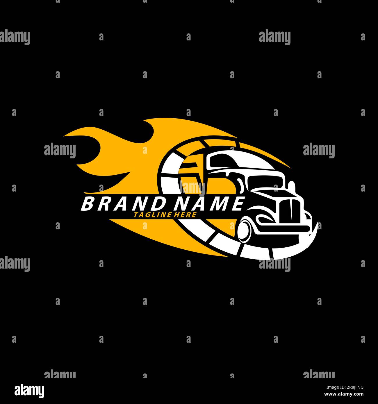 Flammlogo für Lkw-Transport Stock Vektor