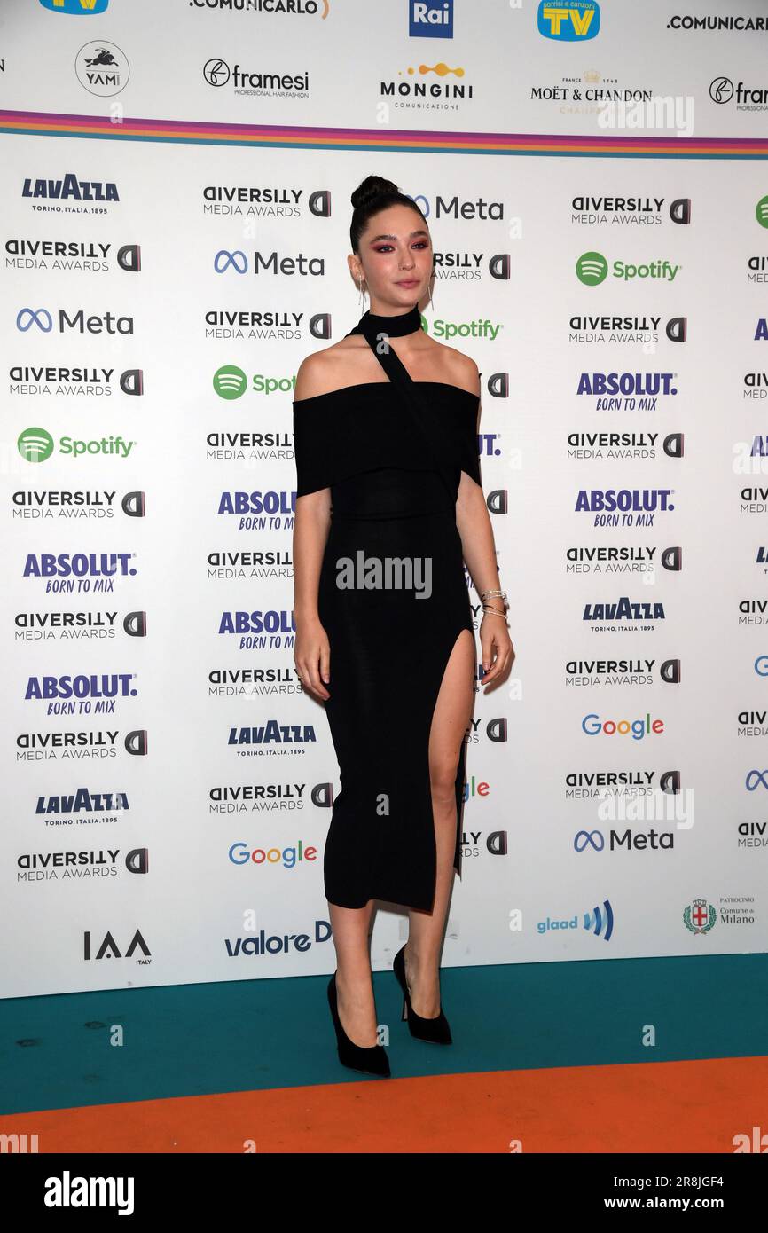 Mailand, Italien. 21. Juni 2023. Mailand, „Diversity Media Awards“ – Matilda De Angelis Credit: Unabhängige Fotoagentur/Alamy Live News Stockfoto